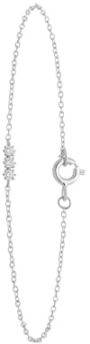 Lucardi - Damen Silbernes Armband mit drei Zirkoniasteinen - Armband - 925 Silber - Silberfarbig - 18 cm - Nickelfrei