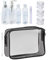 Trousse de Toilette Transparente & Set Flacons Vide de Voyage pour Liquides(Max.100ml), 8 Bouteilles de Voyage, Kit de Voyage pour l’Avion,Set de Voyage dans Bagages à Main, Sac Cosmétiques