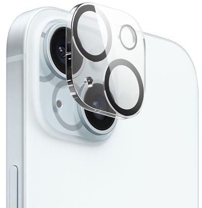 elago [2 Stück Kameraobjektivschutz, Kompatibel mit iPhone 15 und 15 Plus– 9H Oberflächenhärte, Anti-Fingerabdruck, Bruchsicher, Kratzschutz, Kristallklare Klarheit, Blasenfrei