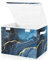Storage Boxes with Lids, Dark Blue Marble Golden Glitter Large Storage Basket Organizer Shelves Cube Bin Toy Clothes Underbed