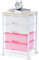 SYKIARIOL Storage Trolley with 4 Drawers, Rolling Storage Cart on Wheels, Multipurpose Mobile Organizer Unit Utility Cart for Living Room,Bedroom,School,Beauty, Pink