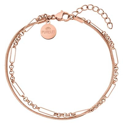 Purelei® Sleeky Unison Armband (Rosegold) – Elegantes, verspieltes Damen Armband – Edelstahl – Verstellbare Länge 16-19 cm – Hawaiianisch inspiriert & wasserfest