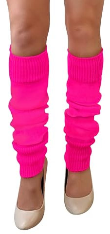 NuJake Leg Warmers In Assorted Colours 1980s Luxurious Girls Cosplay Legwarmer (Pink)