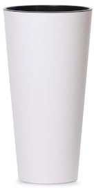Stolmet Tall Flower Pot, Round Planter, Concrete Effect Style, Perfect for Home and Garden Decoration, Capacity of 3.3L to 64L (White, 3.3 Litres)