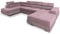 Masseno Ecksofa CASONE L-S mit Schlaffunktion U-Form, Sofa mit Bettkasten, Wohnzimmersofa, Couch, Soffa, Bettsofa, Couchgarnitur- Rosa, Monolith 62