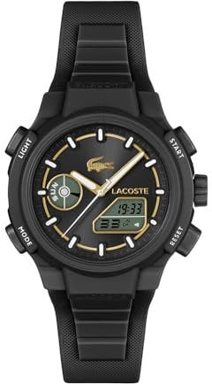 Lacoste Montre Quartz Multifonction Analogique-Digitale pour Femme Collection LC33 avec Bracelet en Silicone Noir - 2001434