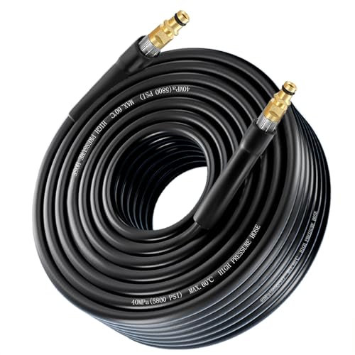 15M Hochdruckschlauch für Kärcher K2 K3 K4 K5 K7, Hochdruckreiniger Schlauch mit Quick Connect Click-System, Hochdruck Verlängerung Ersatzschlauch Hochdruckreiniger Zubehör, 40MPa(5800 PSI)