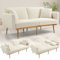 LIFEISLE Klappbares Schlafsofa mit Verstellbarer Rückenlehne, Couch mit Schlaffunktion Bettsofa Loungesofa für Wohnzimmer,Schlafzimmer,Teddyfleece Weiß