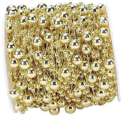 HOLIDYOYO Abs Kunststoff Perlenkette 30m Rolle 8 3mm Weihnachtsbaum Deko Selbstgemacht Zubehör Für Weihnachten Fenster Wand Geschenk