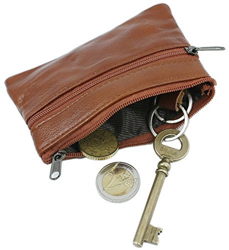 Porte-Monnaie Plat en Cuir véritable de Vachette pour Poche de Pantalon et Veste (Gold)