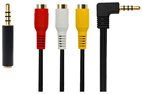 QiCheng&LYS DVD Audio Out Cord,Gold Plated 3.5mm Male to 3RCA Female Stereo Audio Cable for Smartphones,MP3 Tablets Speakers,Home Theater 0.2m (3.5 Elbows to 3 RCA Females)