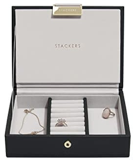 Stackers Schwarz Mini Schmuckschatulle Deckel