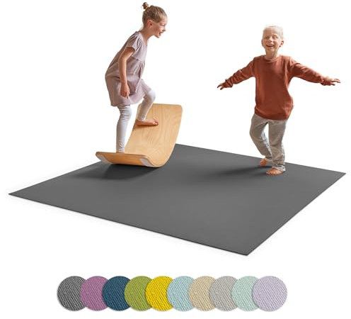 Ehrenkind® Made in Germany Anti-Rutsch Krabbelmatte Oeko-Tex Matten | Spielmatte Baby | Größe 180x220cm GRAU