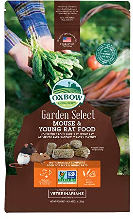 Oxbow Garden Select Mouse and Young Rat Food, Garden-Inspired Recipe for Young Rats and Mice of All Ages, Vitamin & Mineral Rich Pet Food Pellets, Non-GMO, Made in USA, 2 Pound Bag