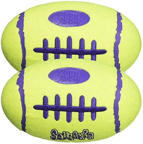 KONG Air Squeakers Football Medium - 5 Long (for Dogs 20-45 lbs) - Pack of 2