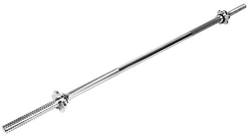 KOMODO 4ft Spinlock Barbell 48 Weightlifting 1 Inch Standard Plates Bar 4 Foot Steel Weight Lifting Bars with Spin Locks (Standard)