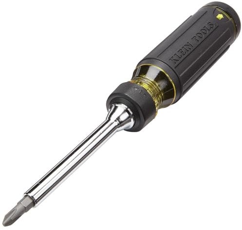 Klein Tools 32305 Multi-Bit-Ratschen-Schraubendreher, 15-in-1-Werkzeug mit Kreuzschlitz, Schlitz, Vierkant, Torx und Kombi-Bits und 1/4-Zoll-Steckschlüssel