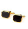 Tiuimk Manschettenknöpfe für Männer und Frauen, französischer Stil, schwarzer Onyx, Manschettenknöpfe für Hemden, Anzüge, Accessoires, Gold