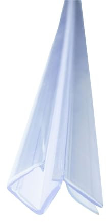 Bagnoxx Duschdichtung Anschlagdichtung 90 Grad Transparent für 6mm Glasstärke für Duschtür und weiterem Glaselement, Duschlippe aus PVC