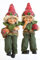 ELLUG 2er Set Erdbeerkinder Erbeerhut Kantenhocker Schlenkerbeine Sommer Deko Figuren aus Kunststein Größe ca. 13cm