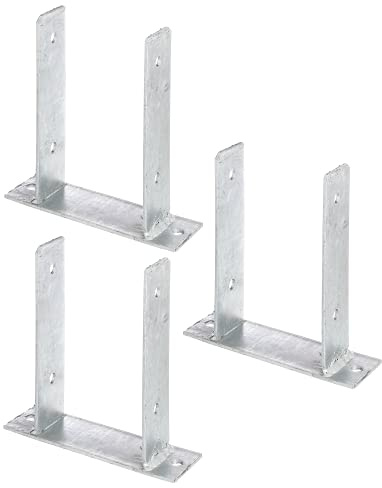 Alberts 213046 U-Pfostenträger | zum Aufschrauben | feuerverzinkt | lichte Breite 121 mm | 3er Set