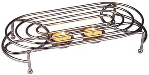 EliteKoopers 1Pcs Double Food Dish Warmer Chafing Chrome Plate Burner Heat Warm