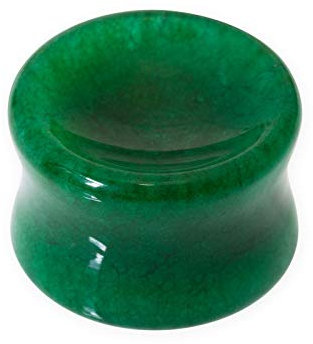 Fly Style Flesh-Tunnel Piercing Ohr-Plug aus Labradorit, Opalith-Mondstein oder Jade, Grösse:18 mm (Paar), Materialart:Grüne Jade