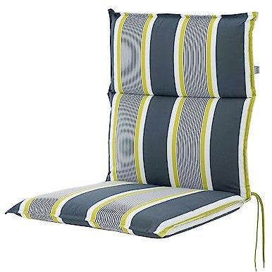 Doppler / Niederlehner Spirit / 6er-Set/Gartenstuhlauflage/Niederlehner/Grau Gelb Gestreift/ca. 100 x 48 x 6 cm