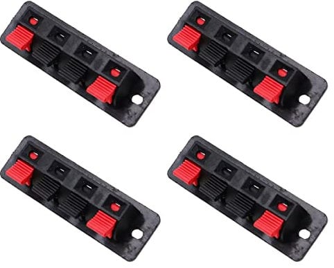 WANGCL 4pack 4 Way Speaker Terminale Connettori Morsettiera Morsettiera Clip a Molla Giunzione Morsetto Test Clip Altoparlante Filo Connettori Blocco