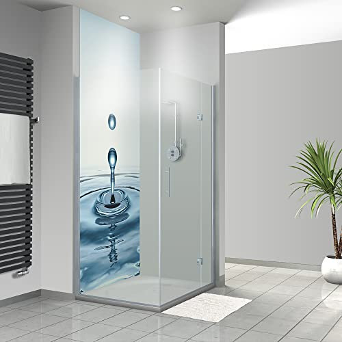 WANDFREUDE individuelle Duschrückwand Aluverbundplatte auf Maß (1 Stück - Wassertropfen - Premium Matt Lack) – Dusche Wandverkleidung Duschwandverkleidung Duschrückwände