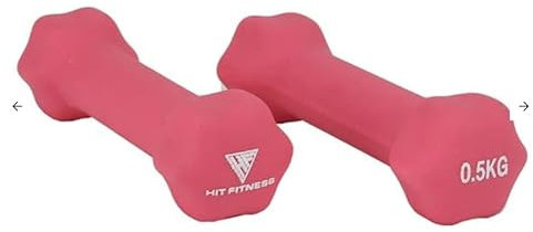 Hit Fitness Unisex – Erwachsene Neopren Studio Hantel | 0.5kg Dumbbell, Pink