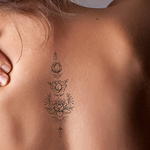 MyJagua Tattoo • Blütenzauber | 1-2 Wochen Tattoo | Auf Pflanzenbasis | Hautverträglich | Wasserfest | Neue Tattoo Technologie | Kein Klebe Tattoo