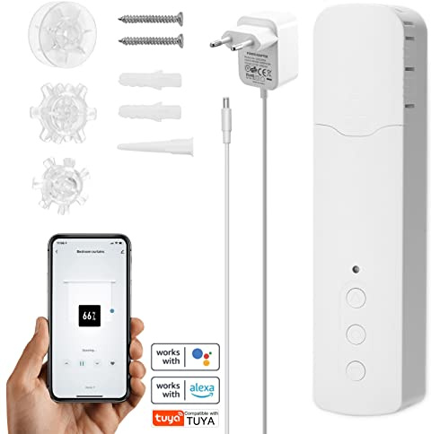 Irfora WiFi TM616EGWT Intelligenter Zugperlenvormotor Intelligentes Haushaltshaus Hotel Elektrischer Vormotor Mobiltelefon APP-Steuerung Sprachsteuerung Leise Kompatibel mit Home