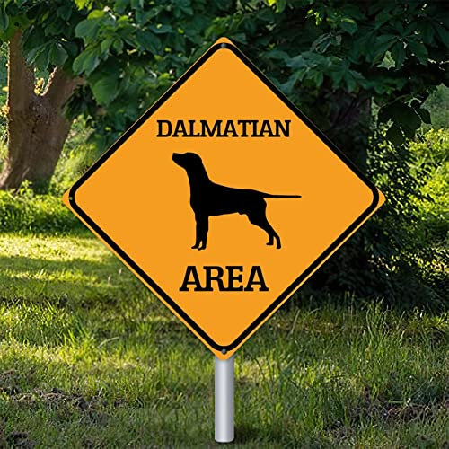 Yelolyio Dalmatiner Bereich Wandkunst Dekor Metallschild Warnschild Vorsicht Dalmatiner Retro Vintage Blechschild Lustige Aluminiumschilder 30,5 x 30,5 cm Geschenkschild für Garten Straße