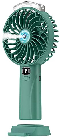 PW TOOLS Ventilatore di nebulizzazione Portatile, Ventilatore nebulizzatore Regolabile a 5 Marce, Raffreddatore d'Aria a Basso Rumore, Ventilatore Portatile USB Ricaricabile per Esterni, Interni