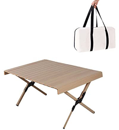 Campingtisch Klapptisch aus Alu, Campingtisch Faltbar Groß, Leicht Campingtische Tragbar Klappbar Aluminium Gartentisch mit Packtasche für Picknick Kochen Garten Wandern Reisen
