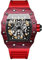 rorios Tonneau Armbanduhren für Herren Mechanische Automatik Uhr Mode Sport Uhr Wasserdicht Leuchtend Watch Männer Punk Uhr Silikon Armband Rot