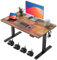 FEZIBO Schreibtisch Höhenverstellbar Elektrisch, 100 x 60 cm Stehschreibtisch mit Memory-Steuerung und Anti-Kollisions Technologie, Schwarzer Rahmen/Braun Tischplatte