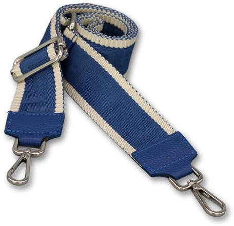 BRISE Taschengurt für Damen & Herren, 5cm Breiter Schultergurt, Verstellbarer 80-130 cm Taschenriemen aus Polyesterstoff und Leder, Stylischer Riemen mit 360 Drehbarer Kopf (Antic - Royal)
