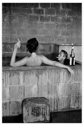 MAHWER Steve McQueen mit Neile Adams in der Badewanne, Kunstdruck auf Leinwand, Poster, Wandkunst, Dekordruck, Bild, Gemälde für Wohnzimmer, Schlafzimmer, Dekoration, ungerahmt, 30 x 45 cm