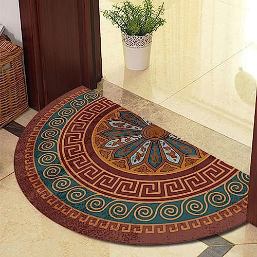 Guest Ruyunlai Halbrunder Teppich FußMatte Halbrund Hereinspaziert Fussmatten HaustüR Bodenmatte Innen Fussmatte Kitchen Mat Deko Eingangsbereich Aussen Ziegelrot 60x90cm