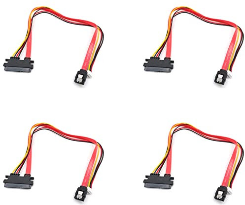 TsoLay 4X Câble d'alimentation de Données de Disque Dur Intégré Câble d'alimentation de Données 4 Pin et 3.0 Mâle vers 22 Pin (7 + 15 Pin)