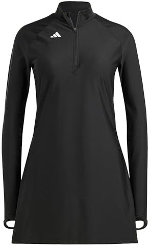 adidas Damen Padded 3 Stripes Longsleeve Swim TOP, Black, 14