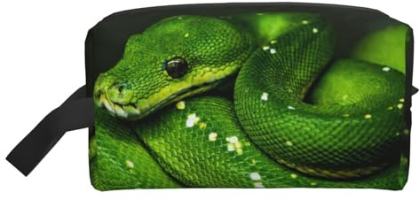 Schlangengrünes Reptil, Make-up-Tasche, Kosmetiktasche, tragbare Reise-Kulturtasche, Make-up-Tasche, Organizer