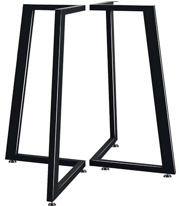 ADYLEGS Lot de 2 pieds de table – 71,1 cm, base de bureau et table basse, pieds réglables en métal (noir, 71,1 x 43,2 cm)