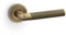Solid Brass Knurled Door Handle Set - Antique Brass Mitred Lever On Round Rose