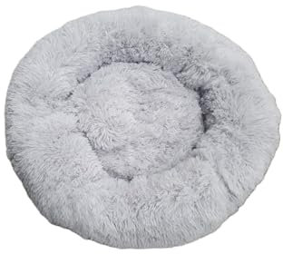 Pawbelo - kuscheliges Hundebett - weiches Katzenkörbchen - Flauschiges Hundesofa - Hundekissen - Kuschelbett - Hundekörbchen - flauschig - kuschelig weich (Hellgrau, 60 cm)