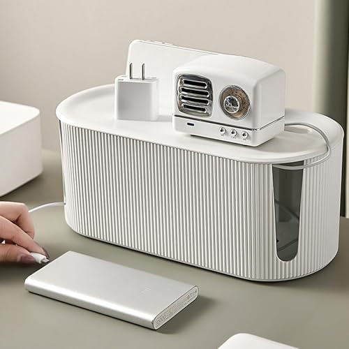 Cable Tidy Box | Cable Management Box | Cord Organiser Cable Storage Box | Large Cable Management and Desktop Storage Box | Cable Wire Extension Box Organiser Wire Tidy