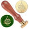 DELORIGIN Christmas Tree Wax Sealing Stamp, Merry Christmas Wax Stamp Removable Brass Stamp Head with Wood Handle for Envelopes Invitation Cards Wine Packages Greeting Cards Decoration