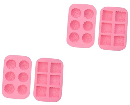 FIXOSHEE 4 Pz tagliabiscotti a forma di fiore formine per biscotti per biscotti biscotto circolare cheesecake coppapasta tondi rosa